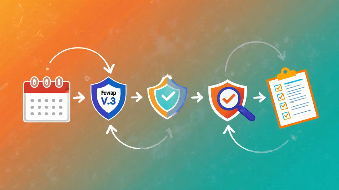 Illustration of the SHO airdrop timeline with calendar icons, Uniswap listing, and security shield elements.