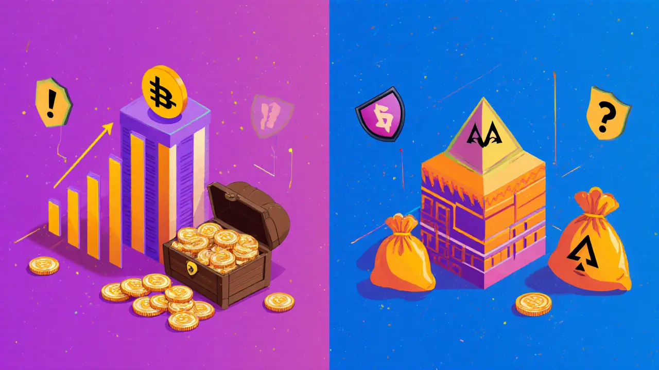 Side‑by‑side cartoon comparison of Base and Arbitrum airdrop metrics with risk icons.