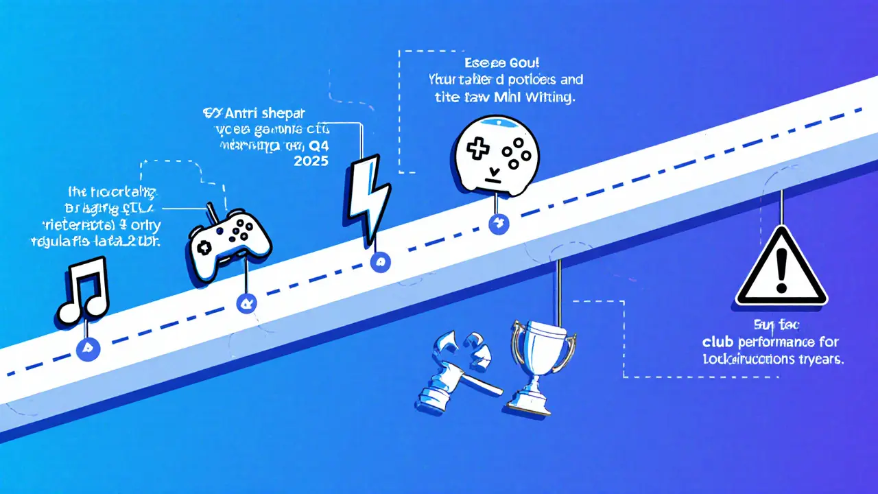 Timeline featuring future features and risk icons for the fan token.