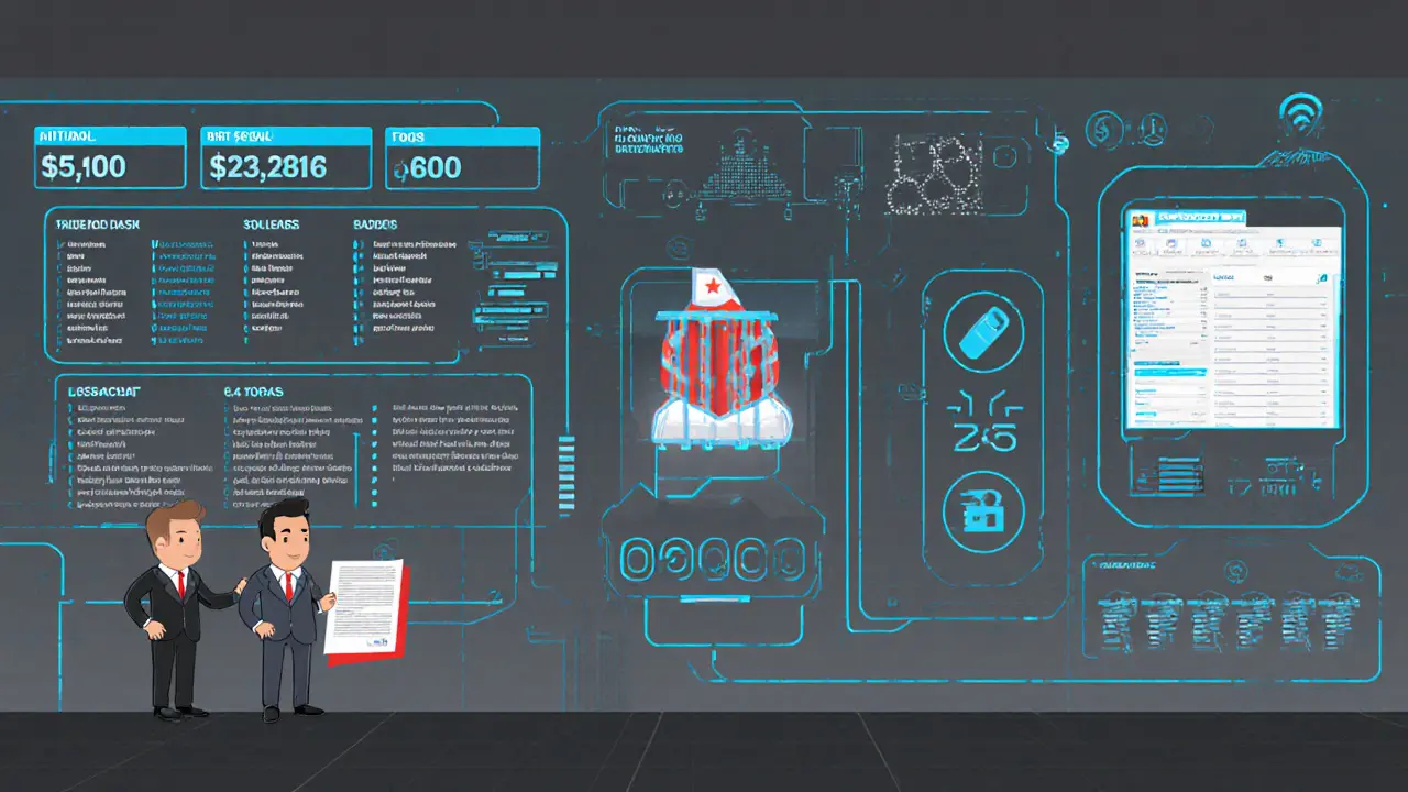 Dubai compliance dashboard showing real-time crypto monitoring and international reports.