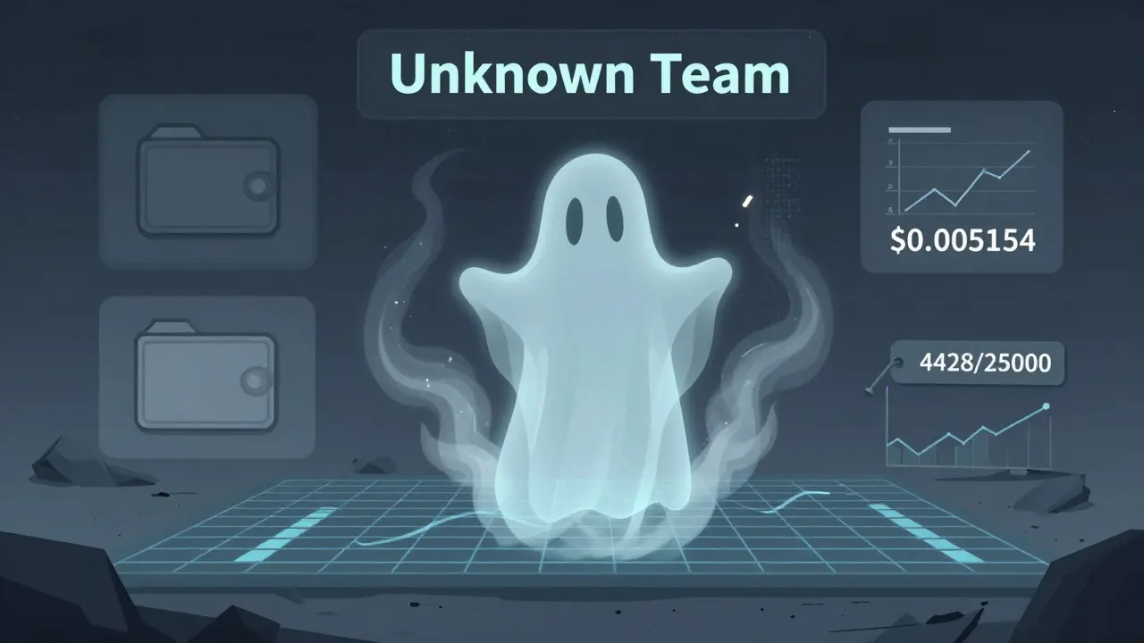 A ghostly figure dissolving above an empty blockchain ledger with a single flickering trade at <h2>Who’s behind Summer? And should you trust it?</h2>.005154.
