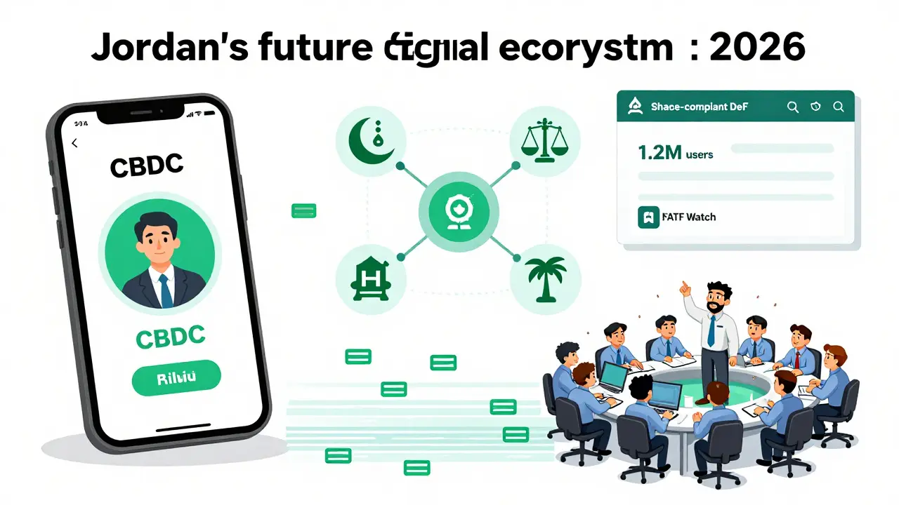 Jordan's 2026 financial future: CBDC and Sharia-compliant DeFi under light regulatory oversight.