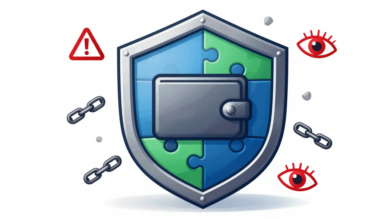 Illustration of wallet security against crypto scams