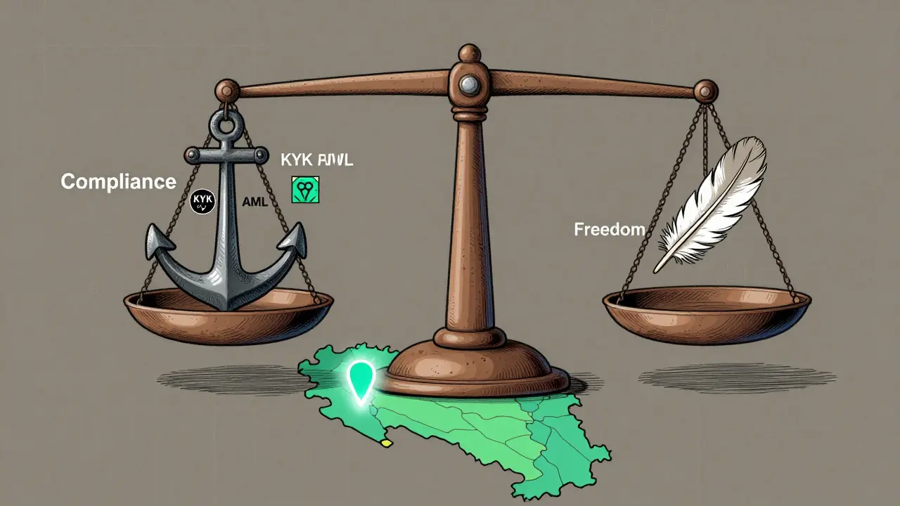 Diagram balancing regulatory compliance with business freedom