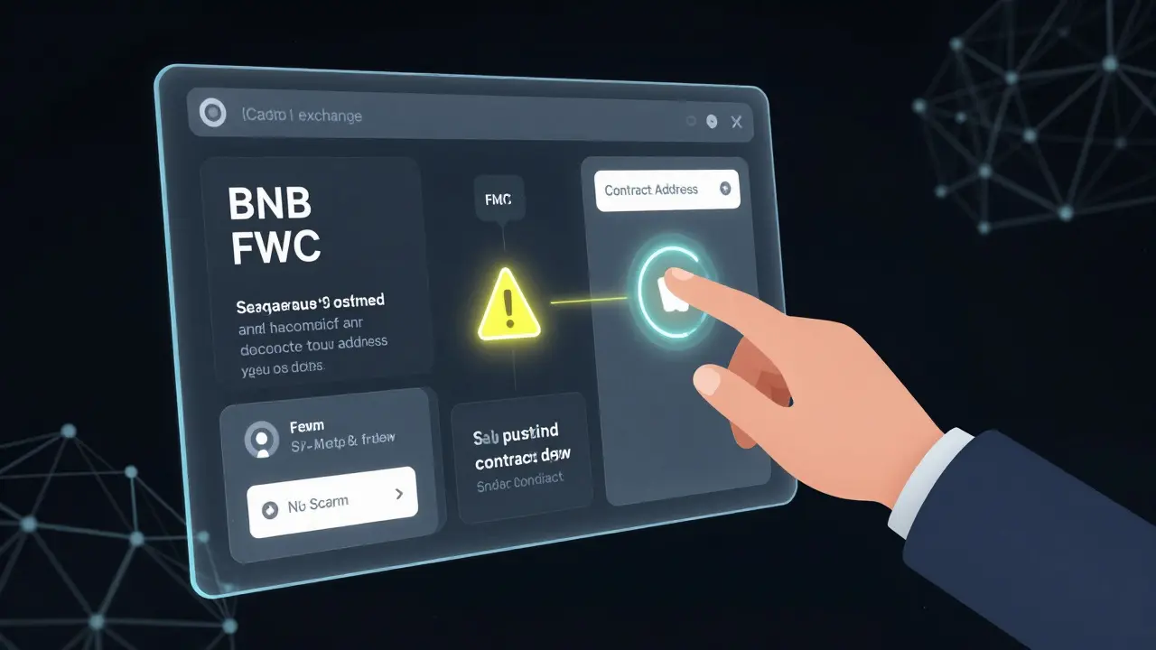 Illustration of risky DEX swap process for FWC tokens
