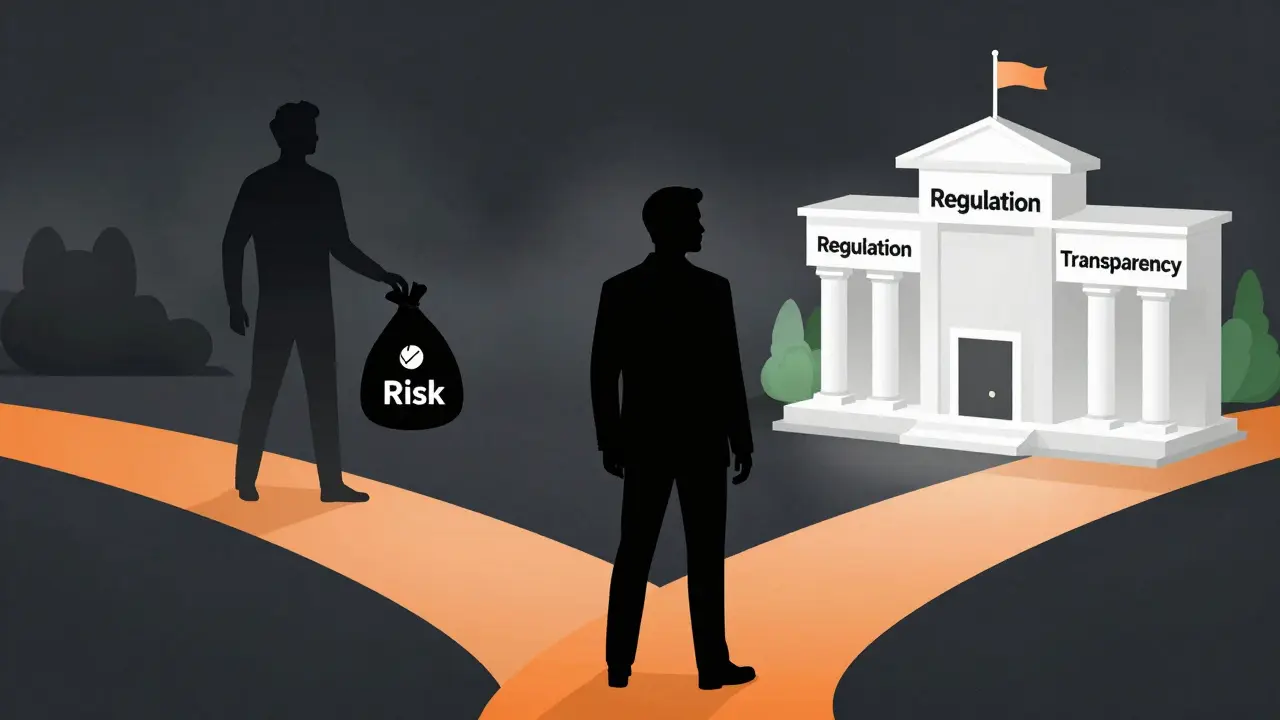 Investor choosing between risky and regulated paths