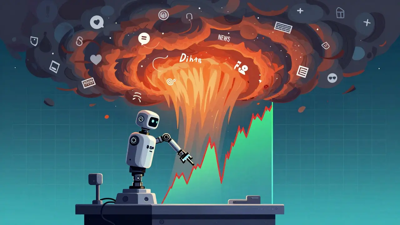 Robot arm smoothing out volatile crypto price spikes