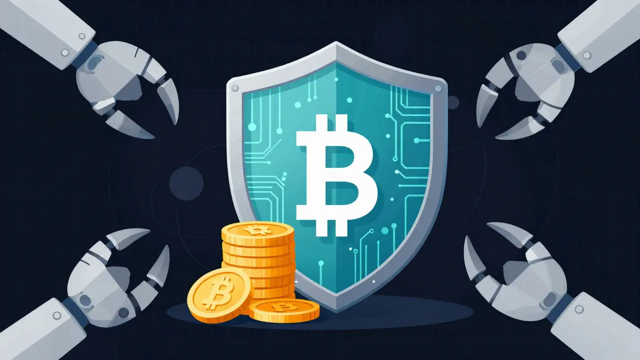 Shield protecting crypto assets from bot attacks