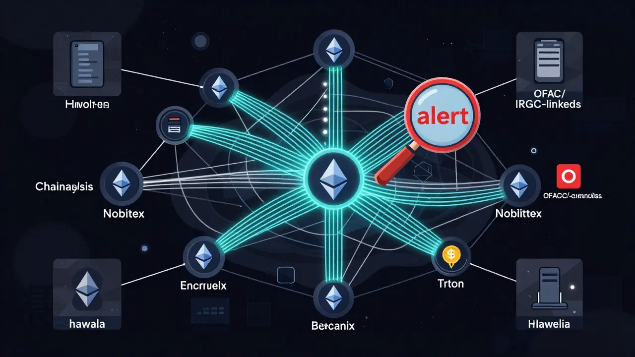 Illustration of complex crypto shadow banking networks under regulatory scrutiny