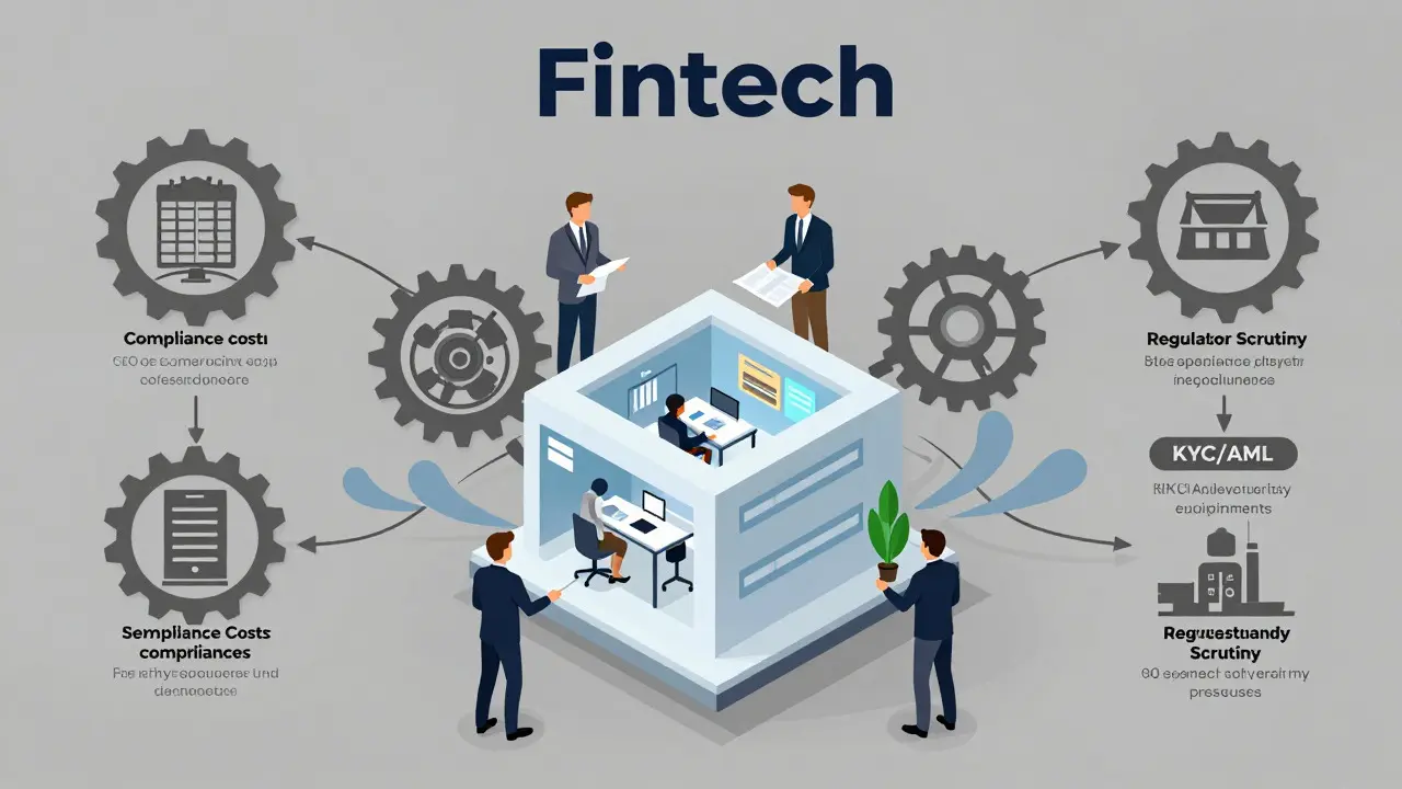 Startup structure supported by compliance officers against regulatory pressure
