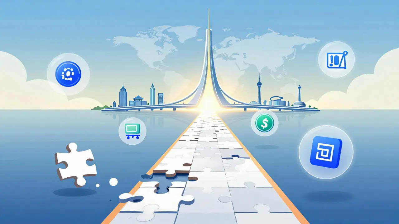 Conceptual art showing the path to unified future crypto regulations in India
