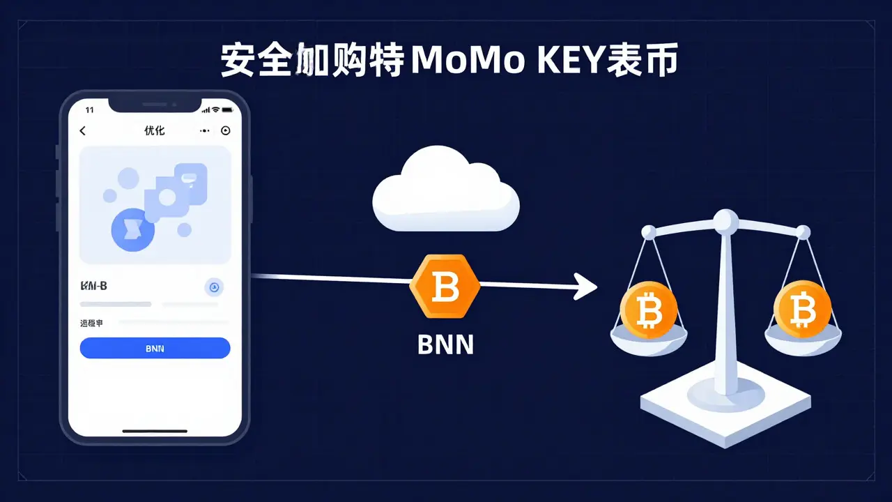 Diagram illustrating the steps to safely buy MoMo KEY via Web3 wallet