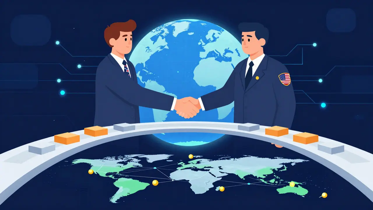Diagram of international regulatory cooperation tracking global crypto flows