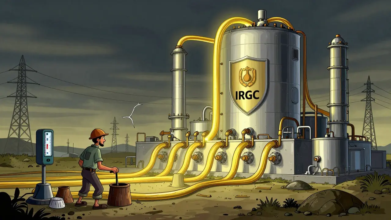 Illustration contrasting a small private miner with a massive, protected state-affiliated mining facility