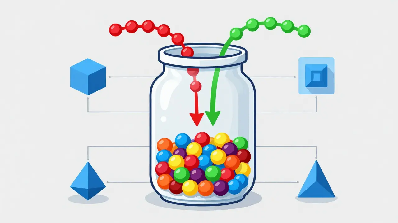 Technical cartoon diagram showing token buybacks and liquidity rewards in a jar-like pool