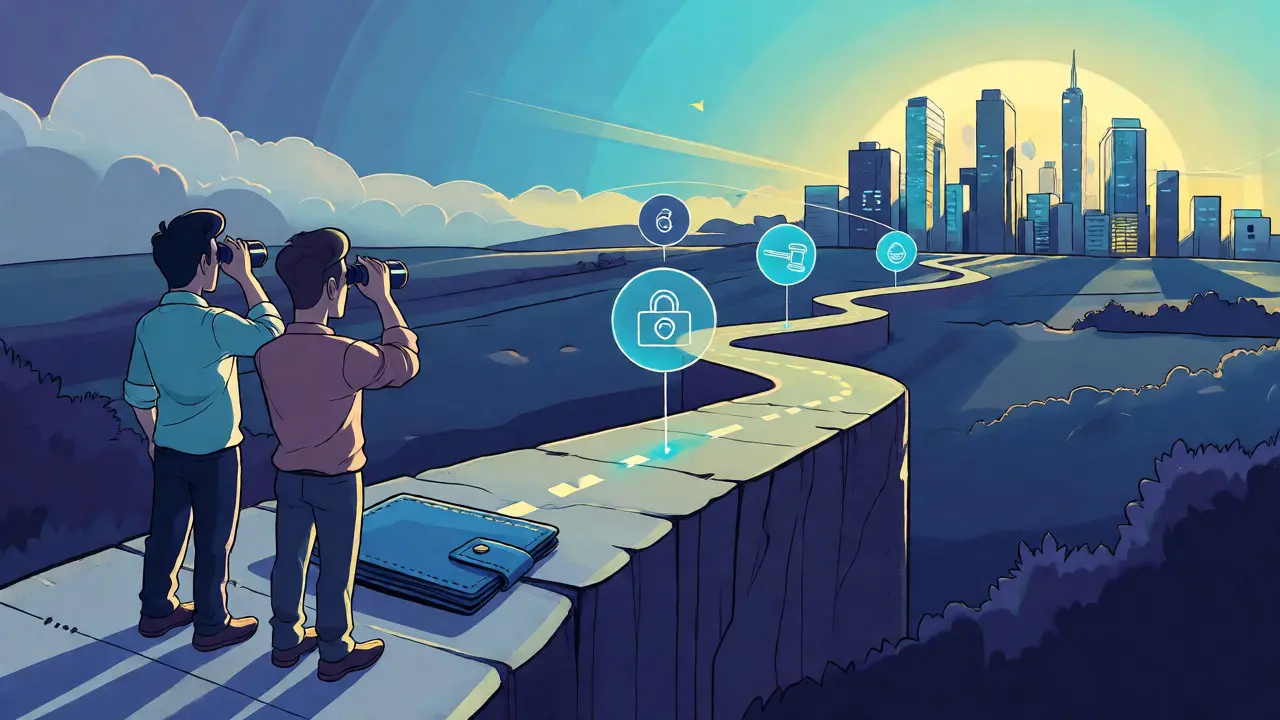 Illustrated roadmap of SOS Foundation project milestones and DeFi utilities