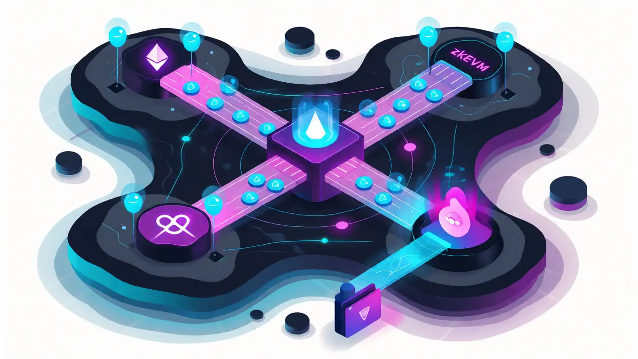 Isometric map of multiple blockchain networks connected by token bridges