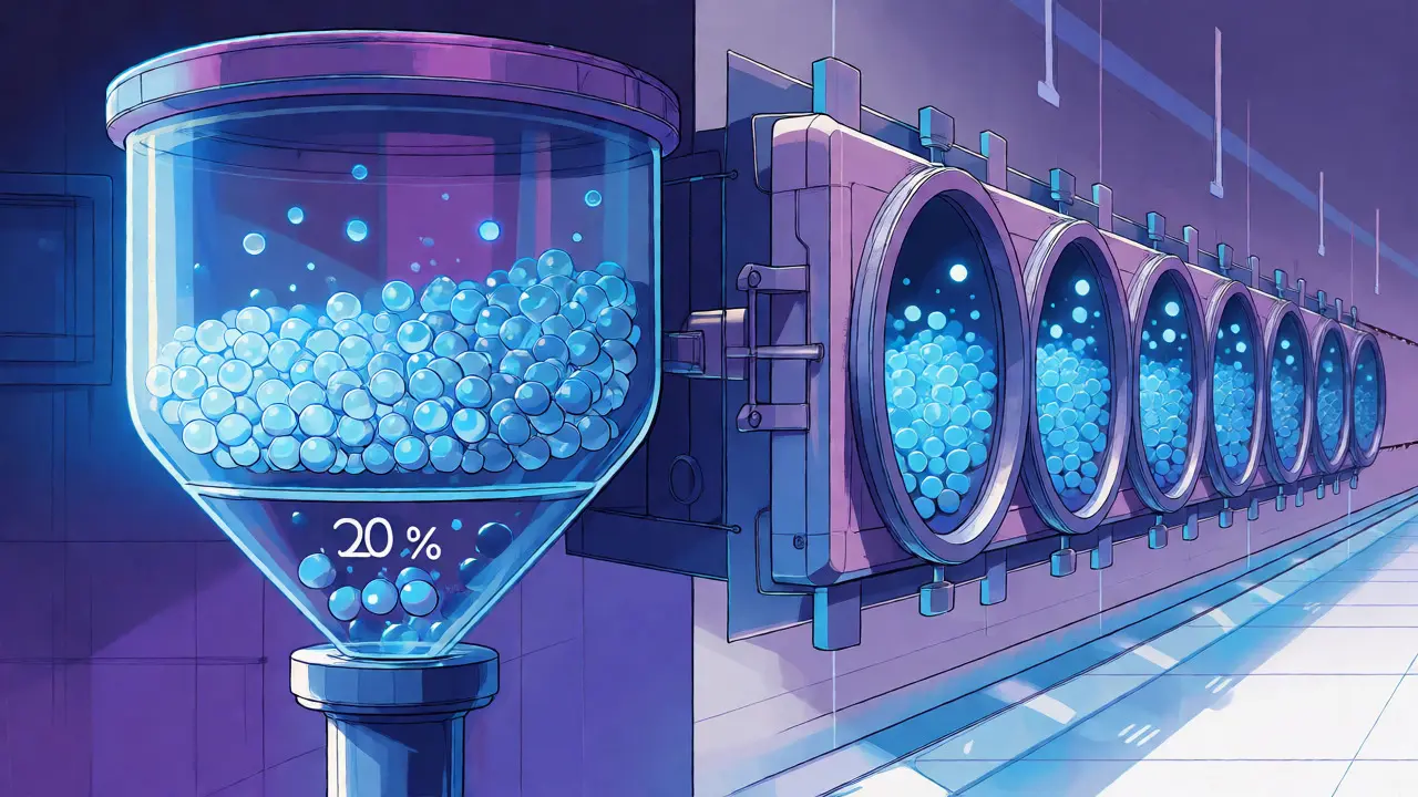 Technical diagram of a vault releasing tokens, depicting the initial unlock and gradual linear vesting schedule.