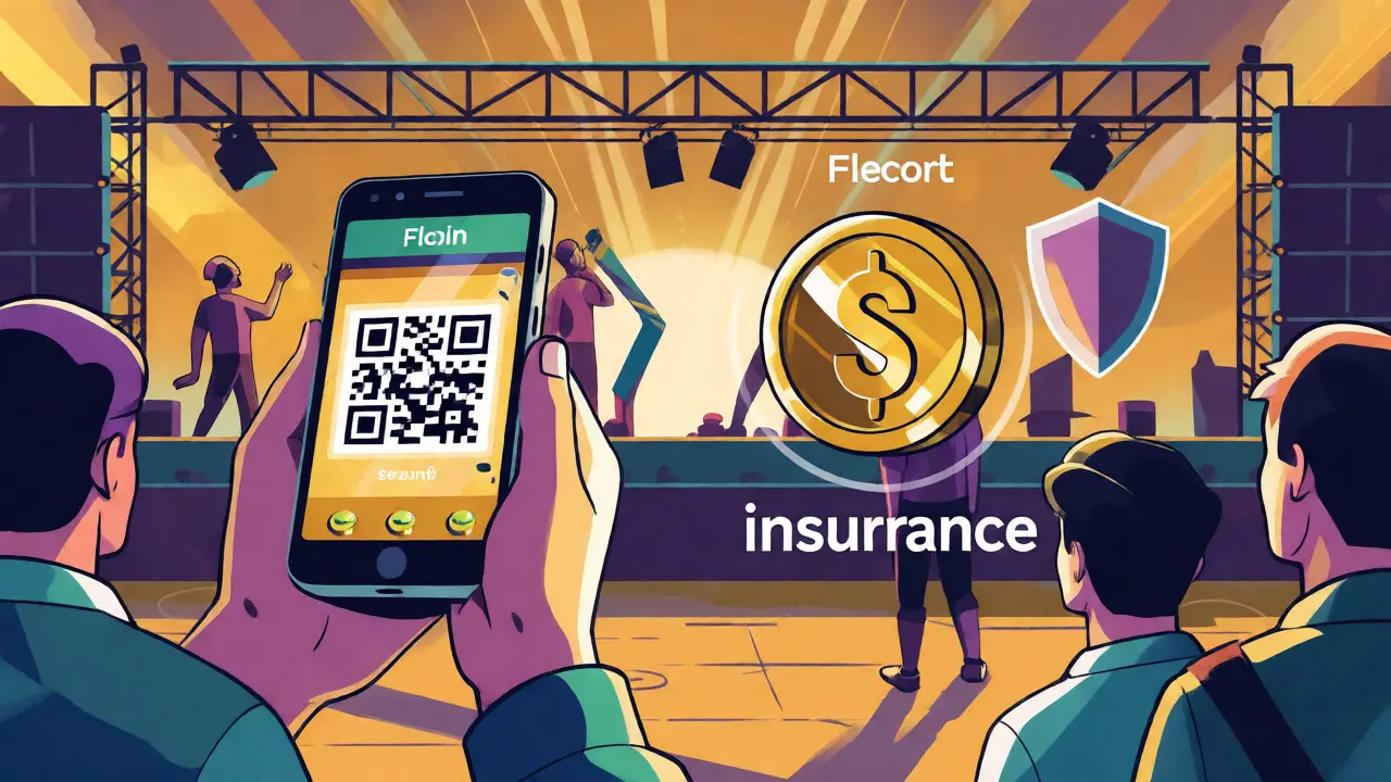 User earning rewards and insurance via event app
